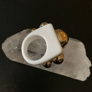 White and Gold Statement Ring